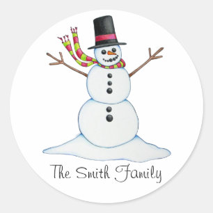 Etiqueta personalizada do boneco de neve