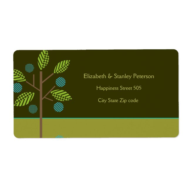 Etiqueta personalizada do casamento outono da árvo (Frente)