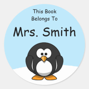 Etiqueta personalizada do livro do pinguim