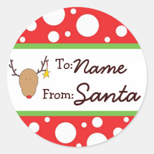Etiqueta personalizada do presente do papai noel