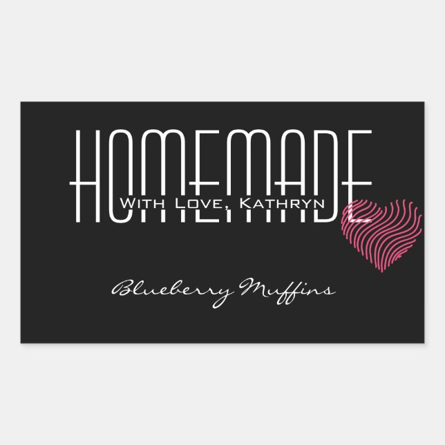 Etiqueta personalizada "Homemade With Love" (Frente)