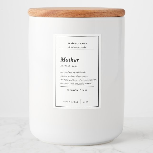 Etiqueta Personalizada Mãe do Produto de Vela (Frente)