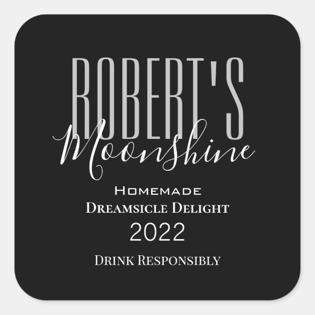 Etiqueta personalizada "Moonshine" (Frente)