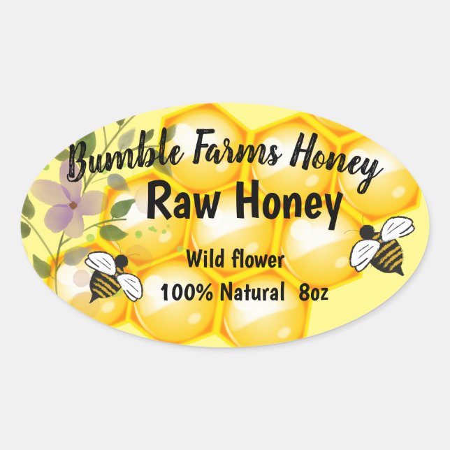 Etiqueta personalizada RAW HONEY (Frente)