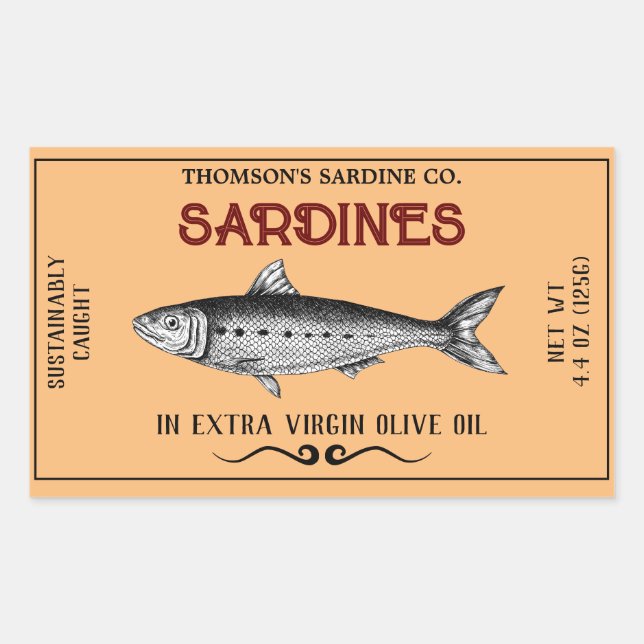 Etiqueta personalizada Sardine (Frente)