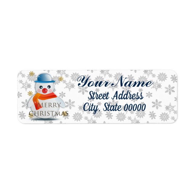 Etiqueta Personalizado Bonito Snowman (Frente)
