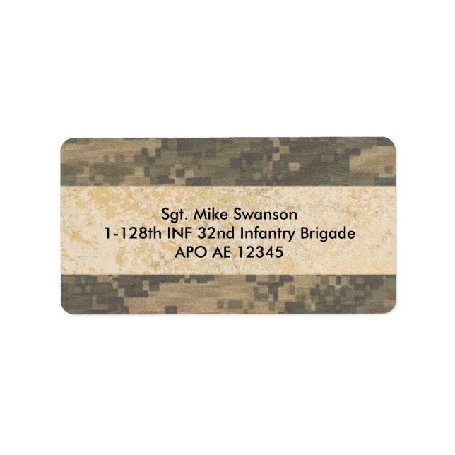 Etiqueta Personalizado da Camuflagem Militar (Frente)