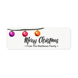 Etiqueta Personalizado, Feliz Natal, Família, Aquarela