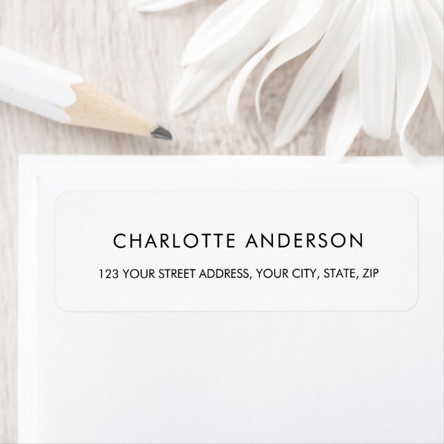 Etiqueta Personalizado Moderno preto e branco (Insitu)