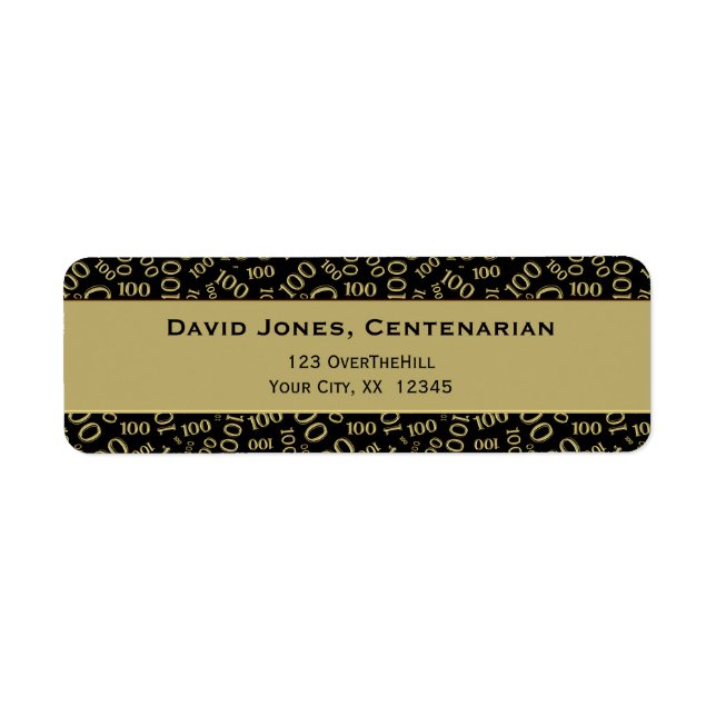 Etiqueta Personalizar: Centenário, 100º Tema de Aniversário (Frente)