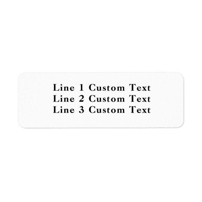 Etiqueta Personalizar Tradicional 3 Linhas de Texto Serif (Frente)