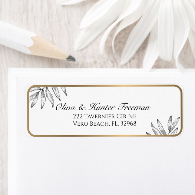 Etiqueta Personalized Black & Gold Address Label (Insitu)