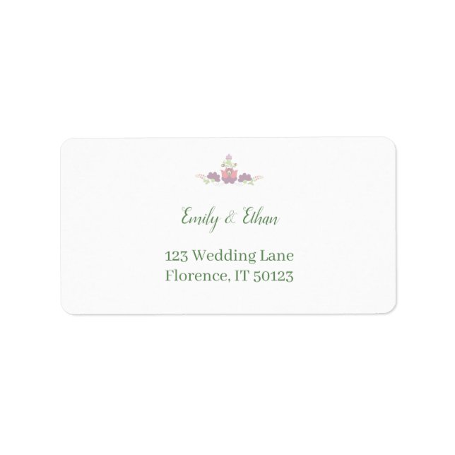Etiqueta Personalized Folk Floral Wedding Greenery Design (Frente)