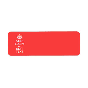 Etiqueta Personalized KEEP CALM Your Text in Coral