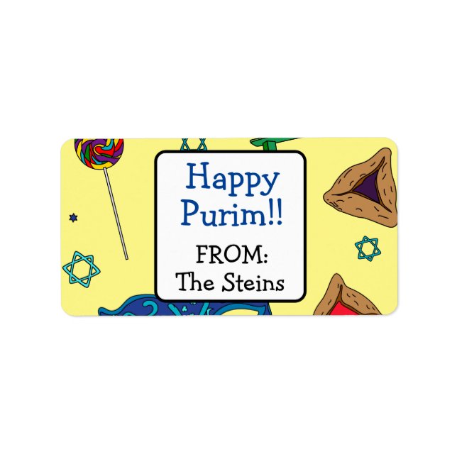 Etiqueta Personalized Shaloch Manot Address Labels (Frente)