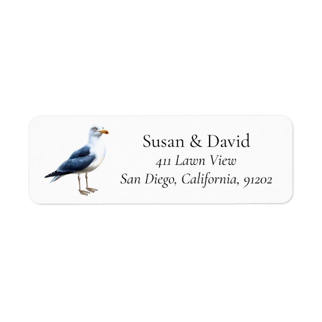 Etiqueta Pescoço Náutico de Seagull Personalizado (Frente)