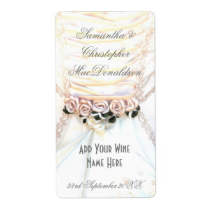 Etiqueta Pessegueiro floral flores de casamento garrafa de 