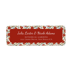Etiqueta Pétalas Florais de Rosa Selvagem Casamento Affair