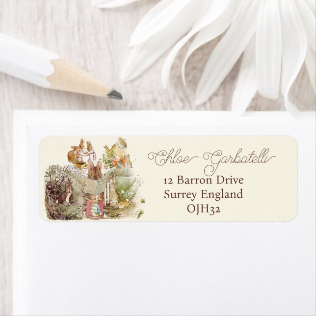 Etiqueta Peter Rabbit Beatrix Potter Collage Art (Insitu)