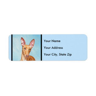 Etiqueta Pharaoh Hound Painting - Arte Cachorra Original