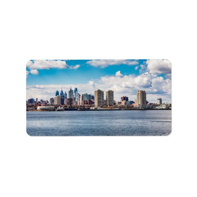 Etiqueta Philadelphia Skyline (Frente)