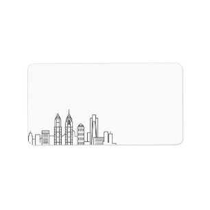 Etiqueta Philadelphia Stylized Skyline   Rótulo do Vazio