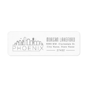 Etiqueta Phoenix, Arizona Estilizada Skyline