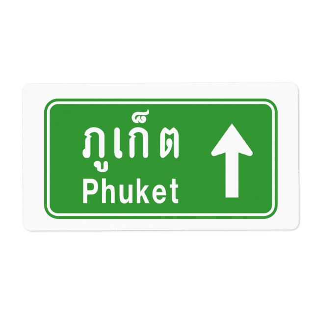 Etiqueta Phuket Ahead ⚠ Sinal De Tráfego Rodoviário Tailand (Frente)