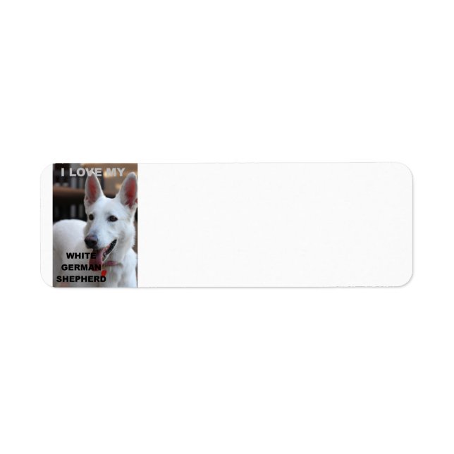 Etiqueta pic de amor de german shepherd branco (Frente)