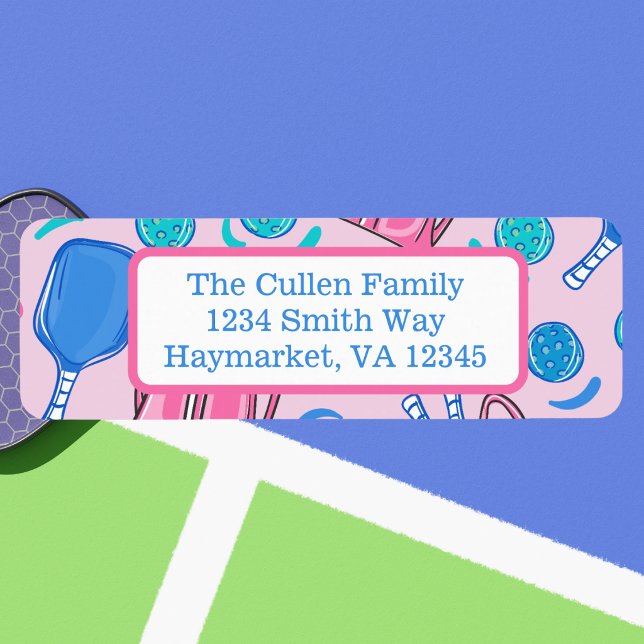 Etiqueta Pickleball Rosa Personalizado (Criador carregado)
