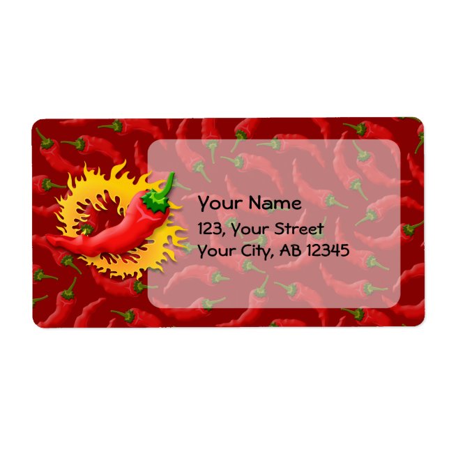 Etiqueta Pimenta com chama (Frente)