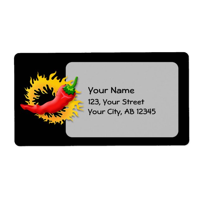 Etiqueta Pimenta com chama (Frente)