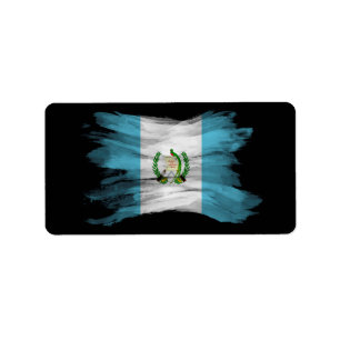 Etiqueta Pincelada de pavilhão da Guatemala, derrame, bande