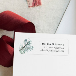 Etiqueta Pine Boughs | Endereço para devolução de feriados