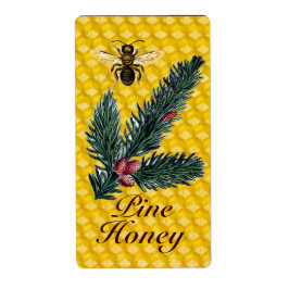 ETIQUETA PINE BRANCH AND HONEY BEE ,BEEKEEPER