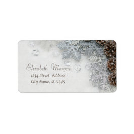 Etiqueta Pine Cones, Flocos de Neve Natal