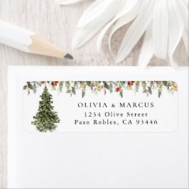 Etiqueta Pine Natal Luzes de Árvore Vestidas de Casamento E