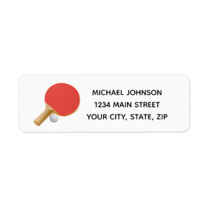 Etiqueta Ping Pong Mesa Tênis Return Address Stick