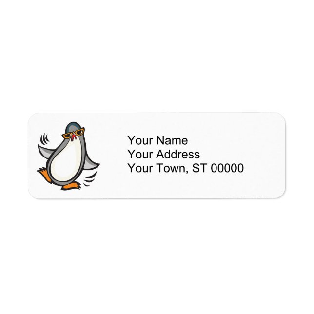 Etiqueta pinguim dançando bobo (Frente)