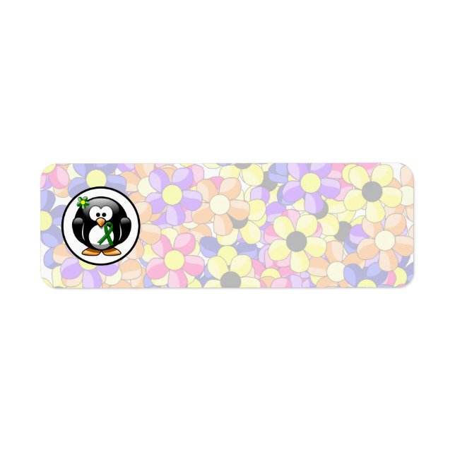 Etiqueta Pinguim de Fita de Consciência Verde (Frente)