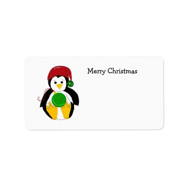 Etiqueta Pinguim de Natal Bebê (Frente)