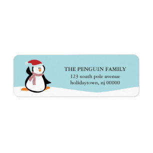 Etiqueta Pinguim de Natal bonito