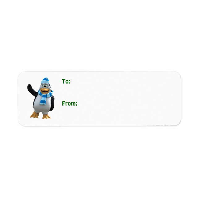 Etiqueta Pinguim-guincho bonitinho (Frente)