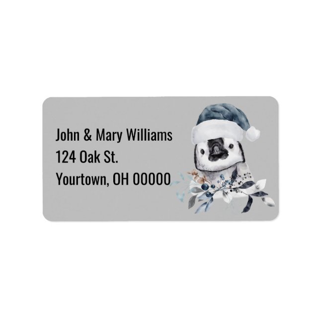 Etiqueta Pinguim Natal (Frente)