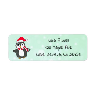 Etiqueta Pinguim Natal Feriado Bonito