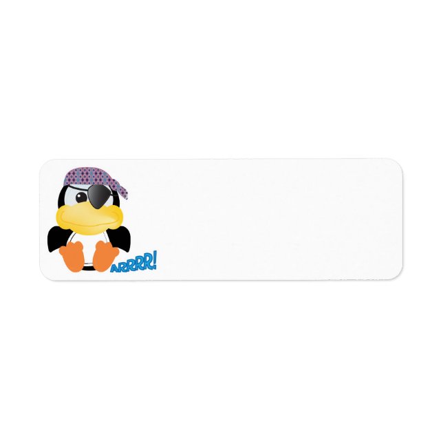 Etiqueta Pinguim pirata Goofkins fofo (Frente)