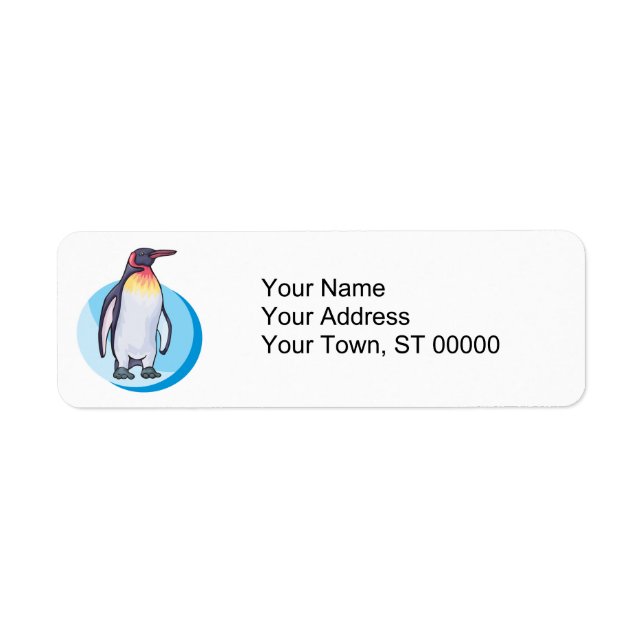 Etiqueta pinguim rei (Frente)