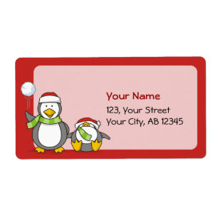 Etiqueta Pinguins de neve de Natal