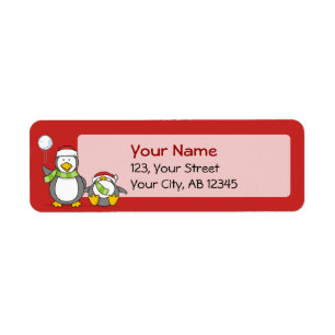 Etiqueta Pinguins de neve de Natal