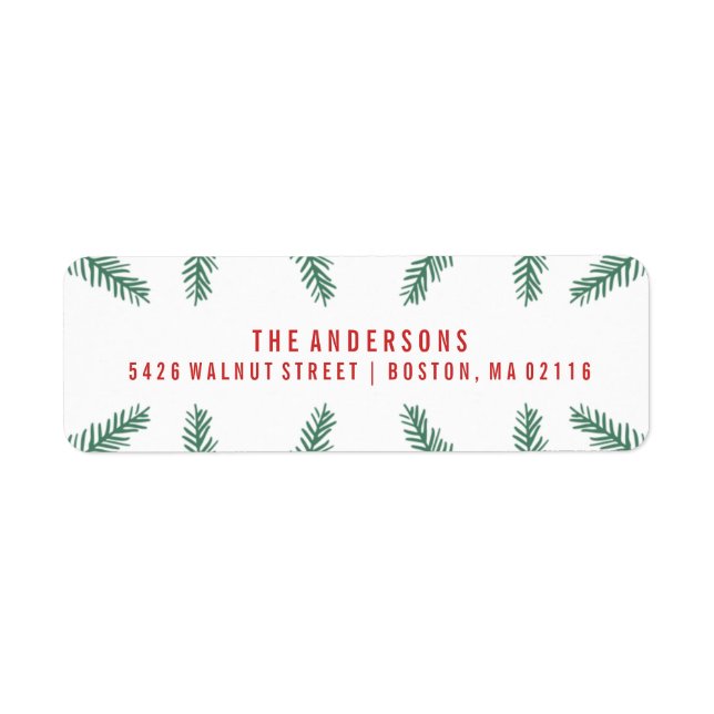 Etiqueta Pinheiro de inverno | Férias (Frente)